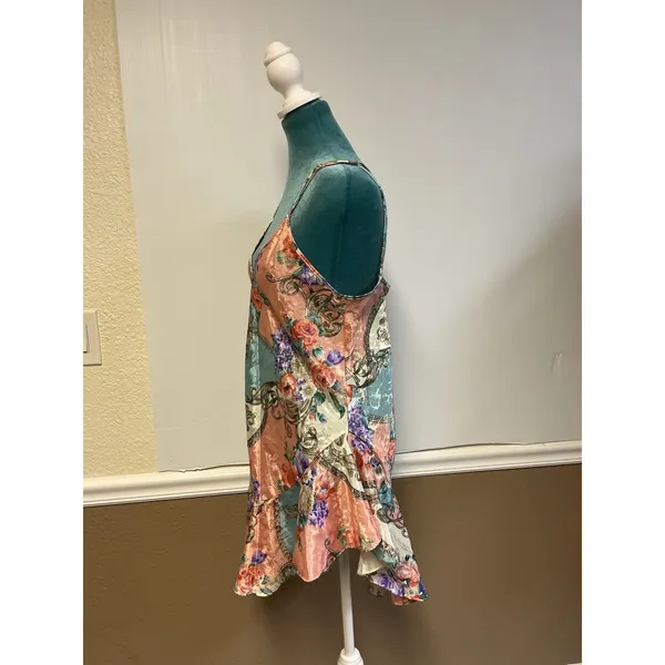 Cinema Etoile Vintage 2 Piece Nightgown Kimono Robe Set Floral Chain Print M/L - Image 5
