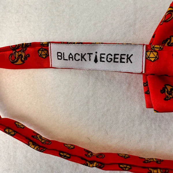 Blacktiegeek Men's Bow Tie Red Dragon Dungeons Adjustable Handmade Party Neckbow - Image 5