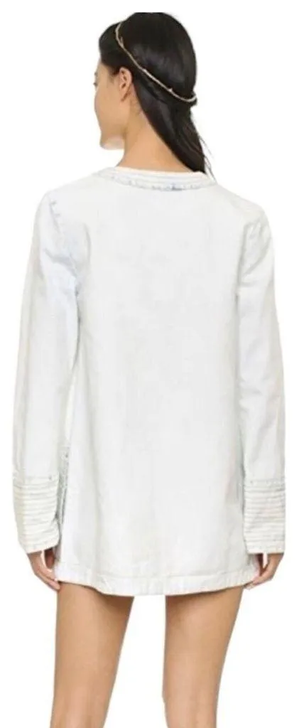 Free People Denim Long Sleeve Light‎ Wash Top S/P - Image 2