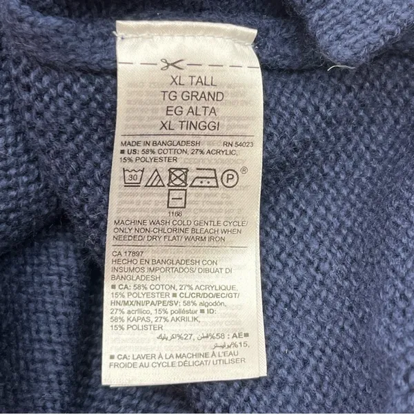 Old Navy Women Navy‎ Blue Fair Isle Long Sleeves Knit Pullover Sweater XL Tall - Image 3