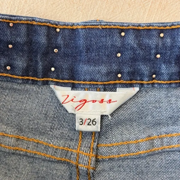 Vigoss Studded Wide Leg Jeans Womens 3/26 Blue - Image 11