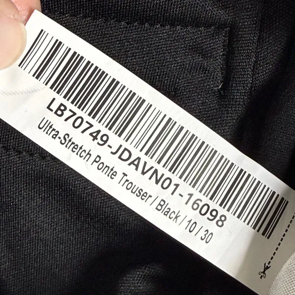 Quince Ultra-Stretch Ponte Trouser Black Wide‎ Leg Pants Womens Size 10 LB70749 - Image 8