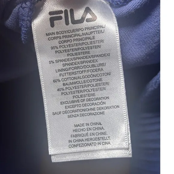 FILA Womens Velour Half Zip Hoodie Size M Blue Velvet Logo Y2K Athleisure‎ - Image 7