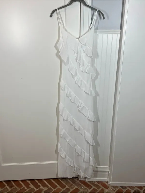 Petal & Pup Ciao Ruffles Maxi Dress in white size small bridal engagement‎ vacay - Image 2