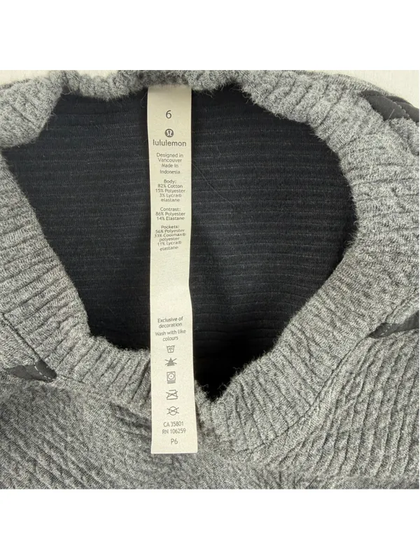 Lululemon Athletica On Repeat Dress Size 6 Heathered Grey Oversized Athleisure - Image 4