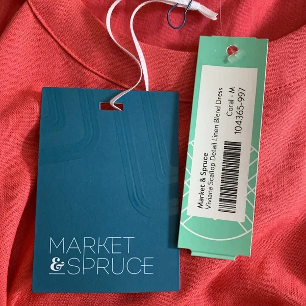 Market & Spruce NWT Halter Dress Linen Coral Linen Cotton Women's Size Medium - Image 13