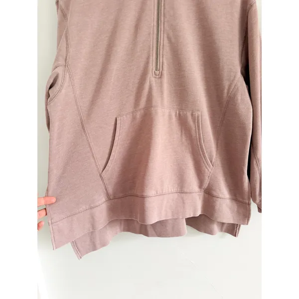 Z Supply | Oversized Half Zip Pullover Sweatshirt Mauve Pink | Sz M - Image 3