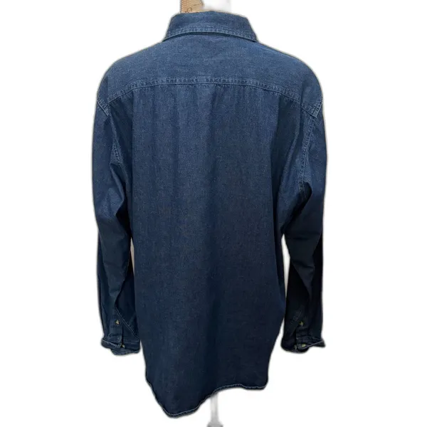 American Vintage Vintage‎ Port & Company Baylor Bears Denim Shirt Button Down Collegiate Size XL - Image 4