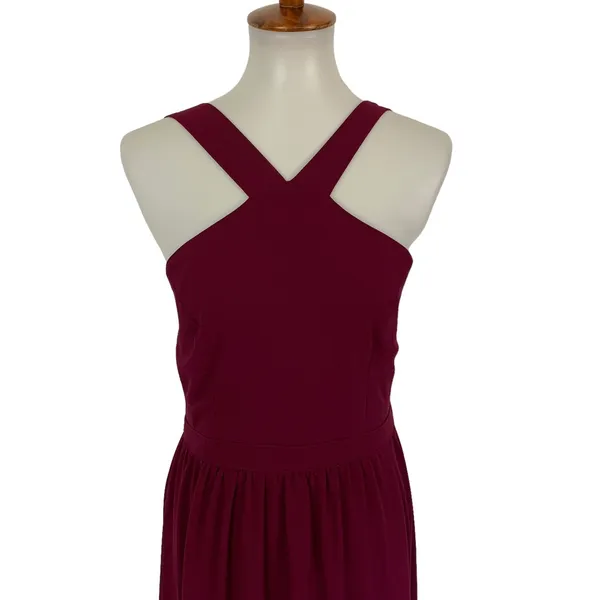 Lulus Large Maroon Bridesmaid Maxi Dress‎ Formal Evening Gown - Image 2