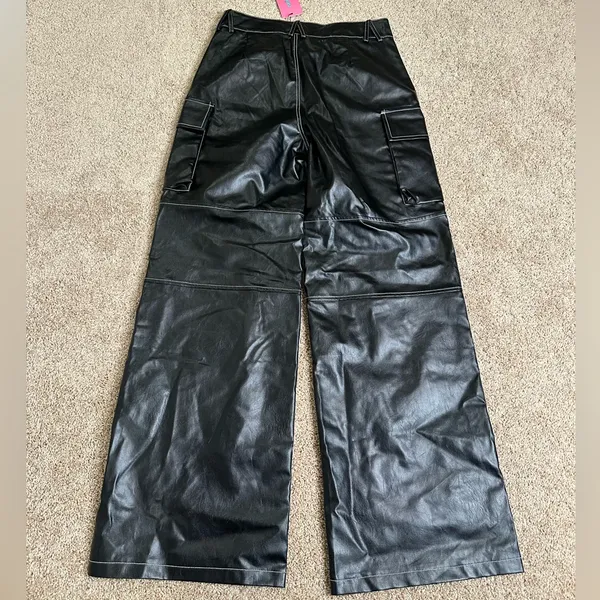 Edikted Faye Faux Leather‎ Cargo Pants - Image 5