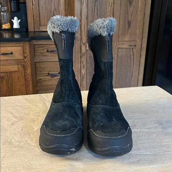 COLUMBIA Ice Maiden II‎ Slip Boot Suede Waterproof Winter Snow Black women’s 6 - Image 2
