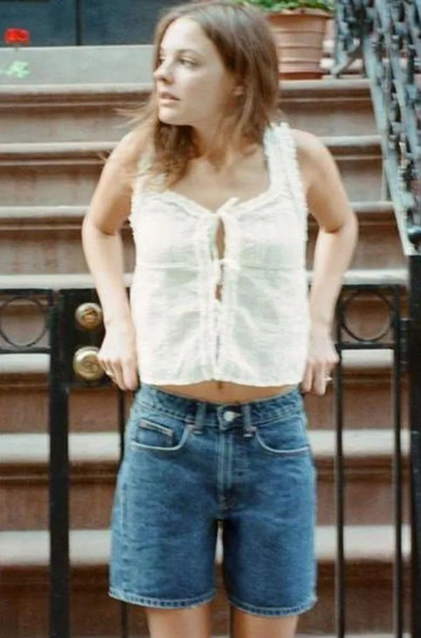 Zara Ruffle Eyelet Lace Tie Front Tank Top in White - XS - Image 2