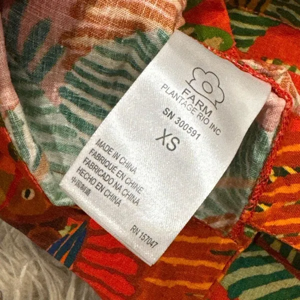Farm Rio Forest Birds linen blend romper XS - Image 5