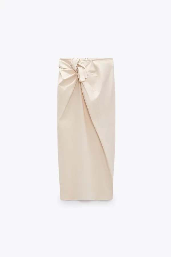 ZARA coord set sleeveless top midi skirt boho beige summer vacation party - Image 6