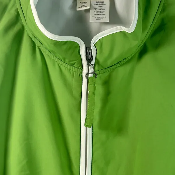 Coldwater Creek Womens 2X Lime Green Quilted Full Zip Mock Neck Vest - Image 7