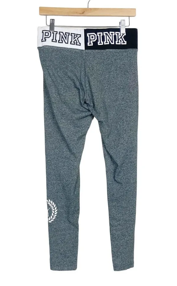 Pink Victoria's Secret Yoga Heathered Gray Leggings Sz M - Image 3