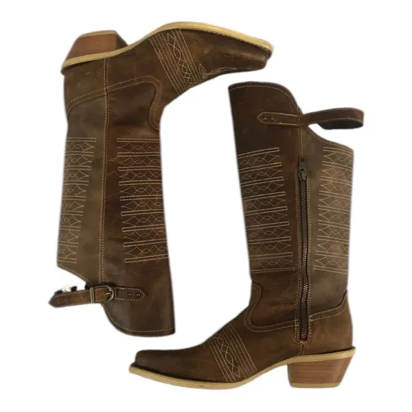 Durango Crush Women's Vintage Brown Belted Collar Western Boot US6.5 Very New Cowbay - Image 2