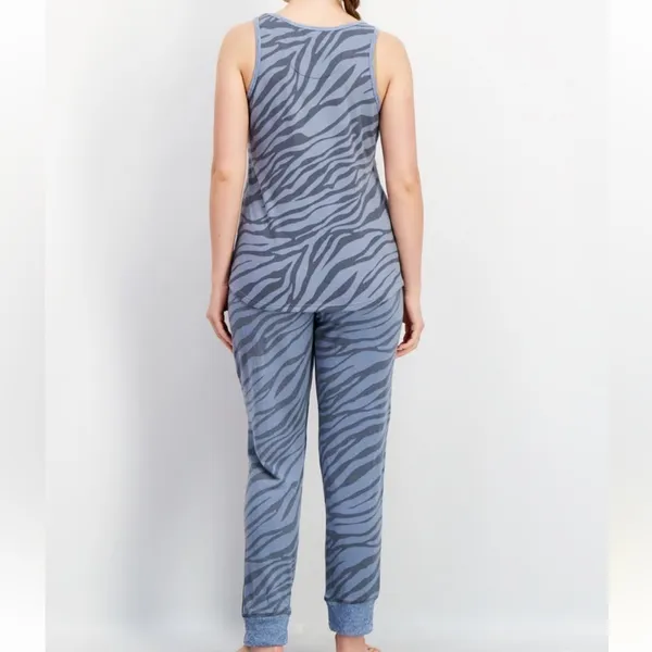 Karen Neuburger 3 Pieces Textured Pajama Set, Blue - Image 4