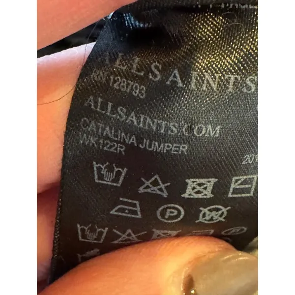 All Saints Catalina Jumper Sweater Women XS Ivory‎ Gray Wool Alpaca Knit Nordic - Image 10