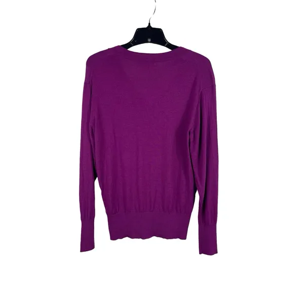 J.Crew 100% Merino Wool Sweater Women S Magneta Purple V-Neck Lightweight - Image 5