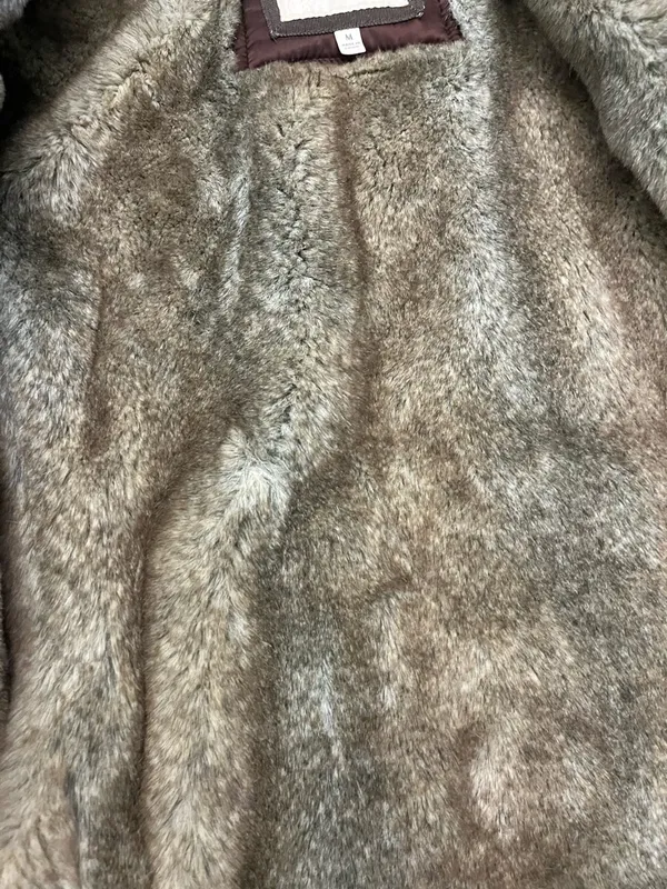 Abercrombie Fitch Brown Puffer Jacket Fur Lined Y2K - Image 6