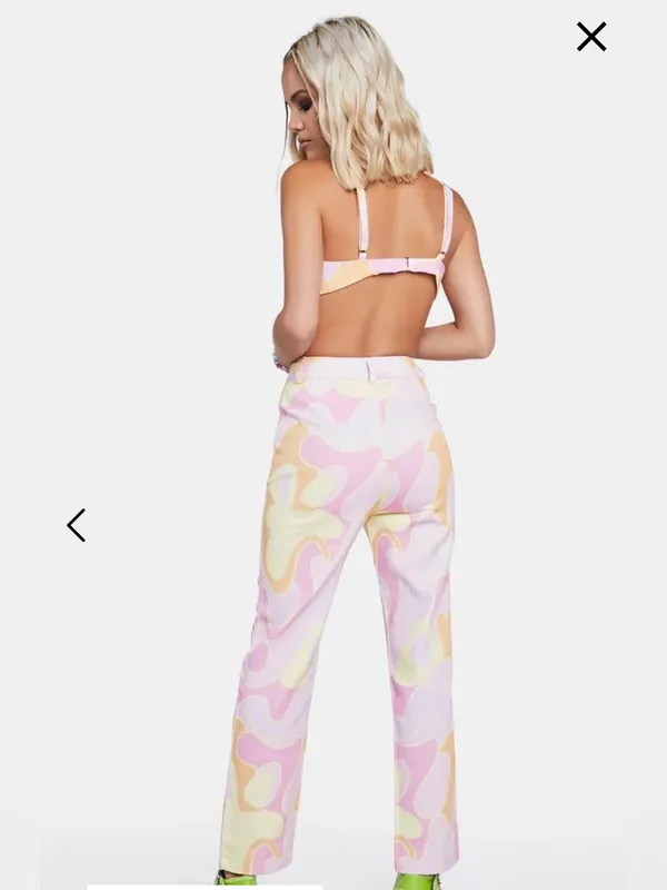 Dolls Kill Peppermayo Keep Your Heart Psychedelic Pants US Size 4 NWT - Image 4