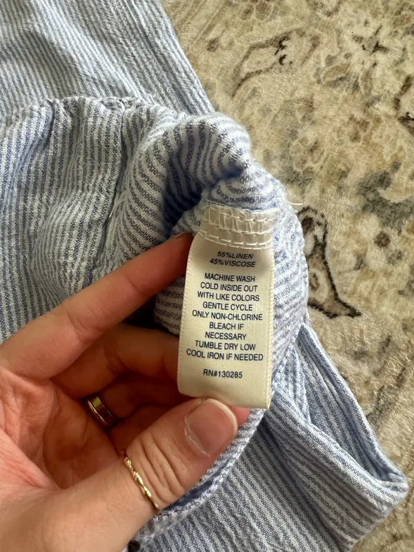 Seersucker Blue and White Linen Pants - Image 6