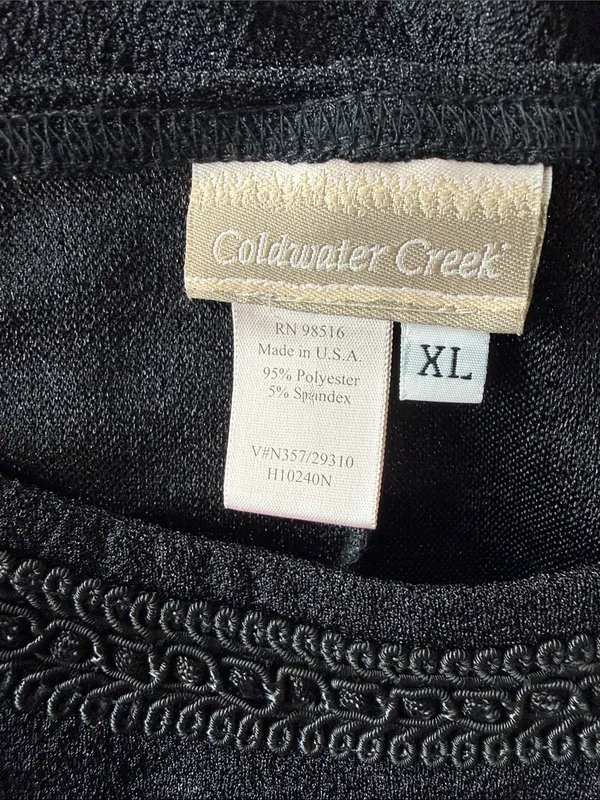 Coldwater Creek Black Sleeveless Long Straight Dress Size XL - Image 3