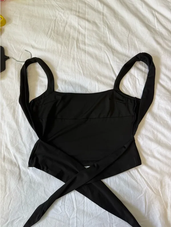 black princess polly tie back top - Image 3