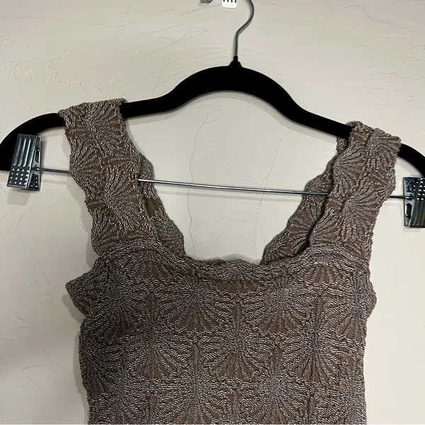 Intimately Free People Love Letter Cami Brown‎ Textured Crop Square Neck Top - Image 6