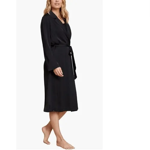Barefoot Dreams Tie Waist Satin Robe, Luxury Comfort,‎ Black Size Medium, NWT - Image 3