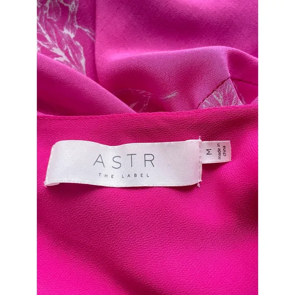 ASTR The Label Pink Dancing Queen Draped Neckline Floral Mini Dress Size Med - Image 7