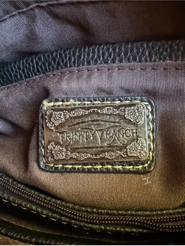 Trinity Ranch Embossed Turquoise Western Satchel Handbag Studded Purse - Image 8