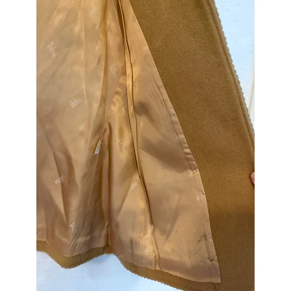 Dalton Vintage Wool Blazer Womens 10 Camel Tan Braided Trim Stand Collar Jacket - Image 3