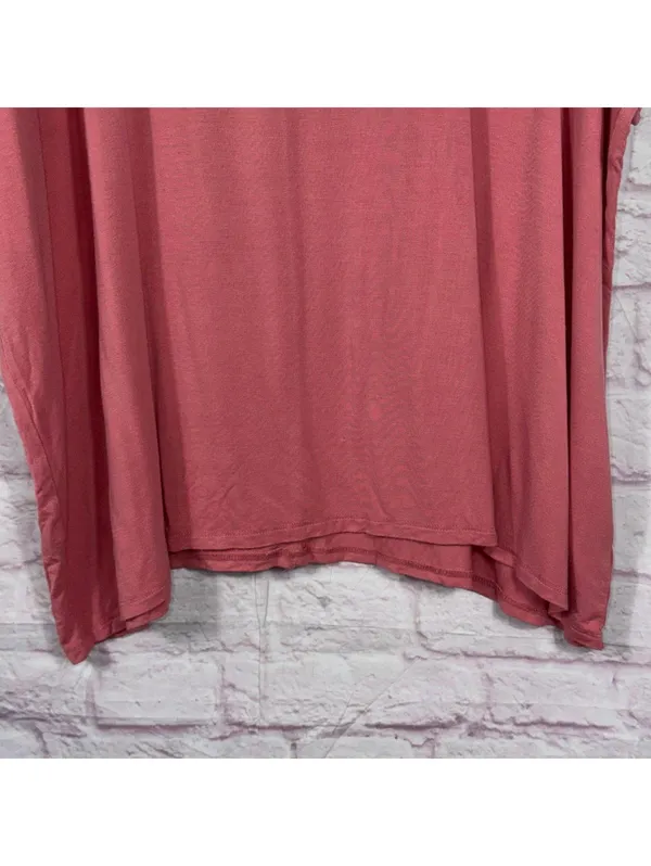 Zenana Women's Small Oversized Pink Pocket Tee - Image 3