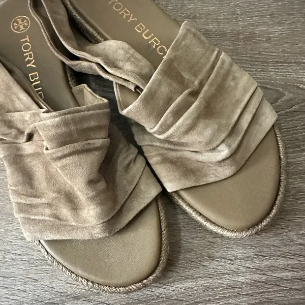 Tory Burch Suede Slingback‎ Espadrille Sandals Size 6.5- New - Image 6