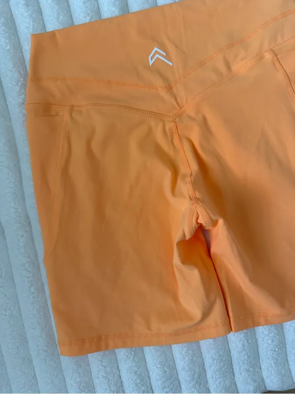 Oner Active Women's High-Waist Orange Active spandex Shorts - Image 4