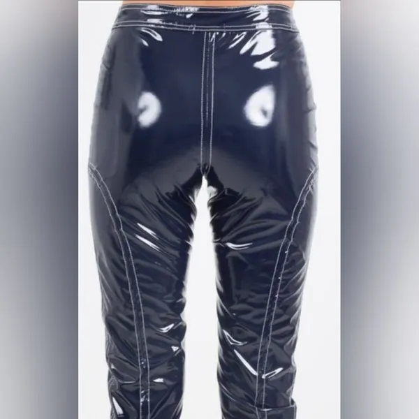 For Love & Lemons Idol Vinyl Blue Pants (XS) - Image 4