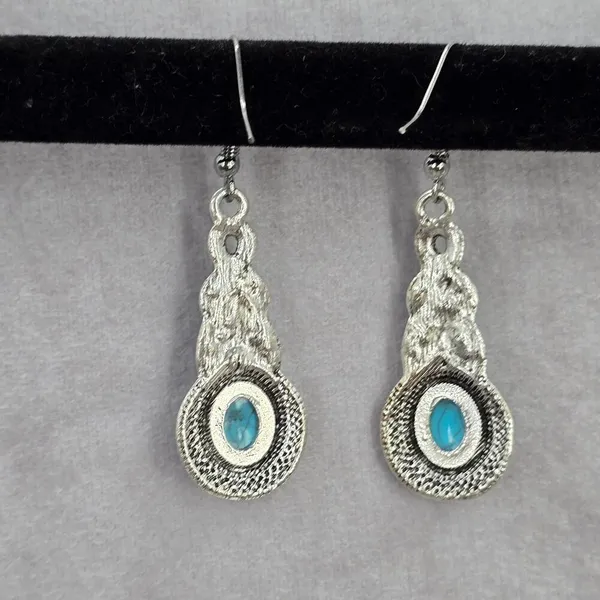Silver Blue Rhinestone Drop‎ Boho Dangle Fashion Jewelry Earrings JB2-78 - Image 2