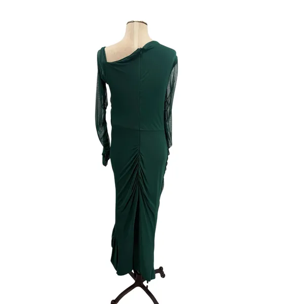 Club L London Sweet‎ Dreams Green Ruched Mesh Maternity Maxi Dress US 10 - Image 10