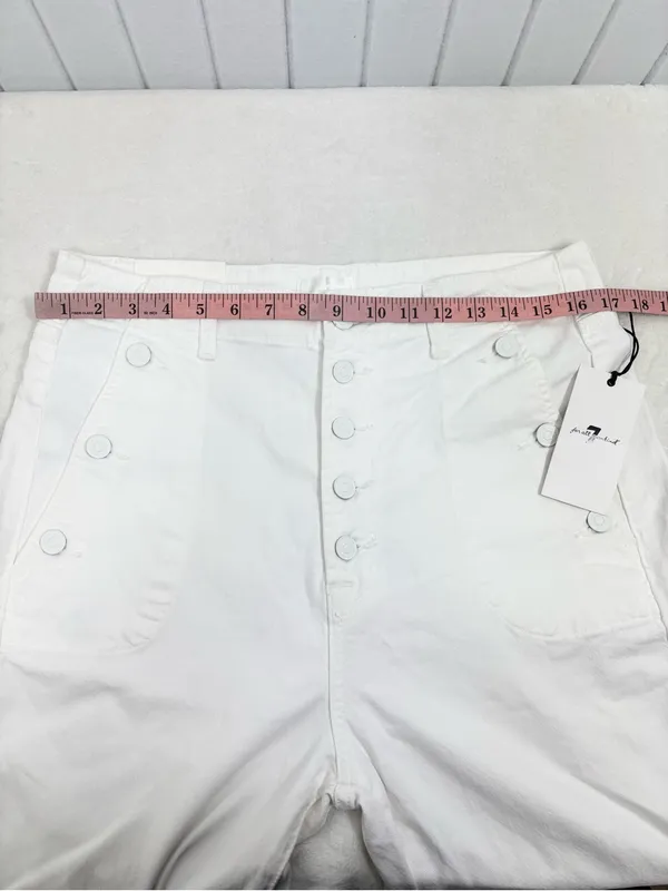 7 For All Mankind White High-Rise Button-Fly Jeans - Image 10