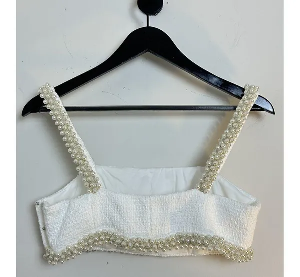 Anthropologie Hutch Adley Pearl-Trimmed Tweed Bridal Set in White - Image 6