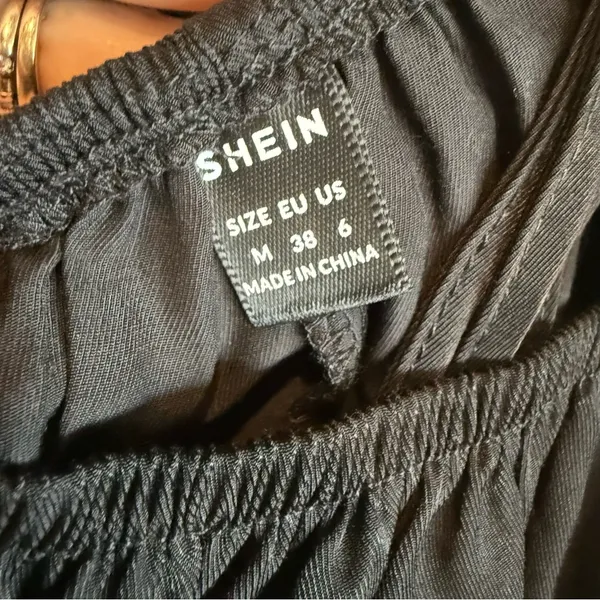 SHEIN Black Sweetheart Puff Sleeve Mini Sundress - Image 6