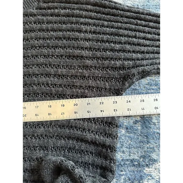 Maurices Women Dark Gray Pullover Sweater Open Knit Plus Size 1X Cotton/Acrylic - Image 6