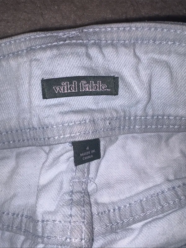 Light Wash Denim Mini Skirt with Belt - Image 3