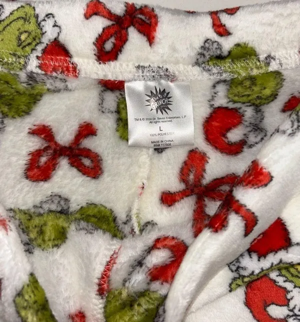 The Grinch Pajama Shorts with bows Green Size L - Image 4
