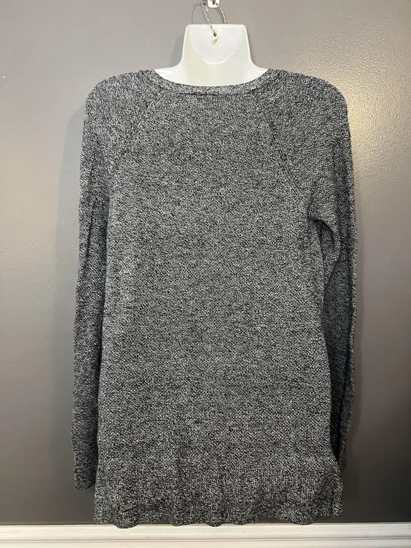 GAP Sweater Womens Medium Black Space Dye Bella V Pullover Knit Cotton Blend - Image 4