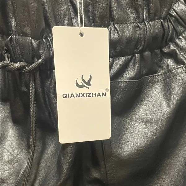 QIANXIZHAN Women's Leather Shorts, Faux High Waisted Wide Leg - Image 10