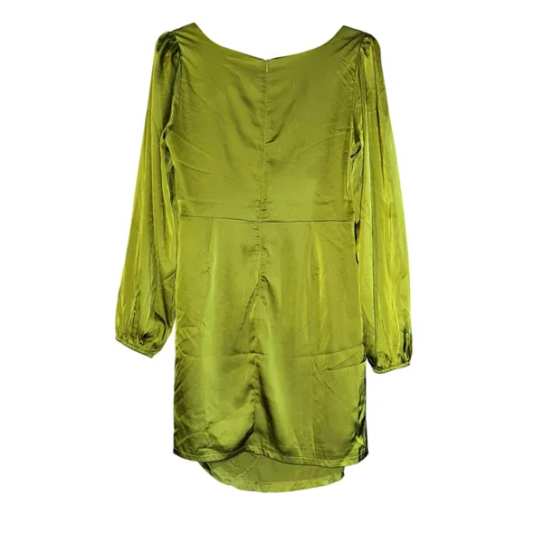 New Forever 21 Satin Ruched Mini Dress Women's‎ Large Green Sexy Event Wedding - Image 10