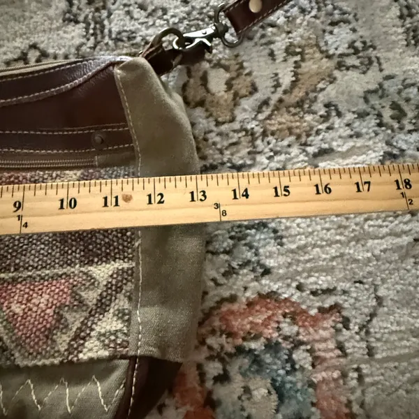 Myra Bag Canvas Leather Shoulder Bag Boho Southwestern Tote‎ Purse - Image 8